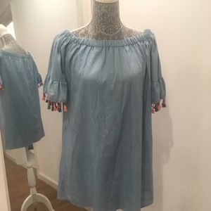 Chambray Off the Shoulder Sundress